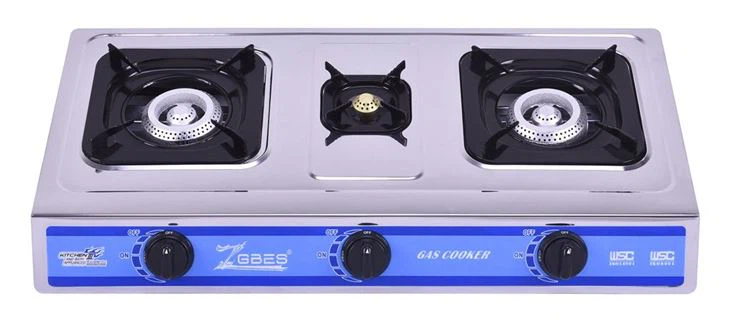LPG Table Gas Cooker Square Triple Burner Gas Stove